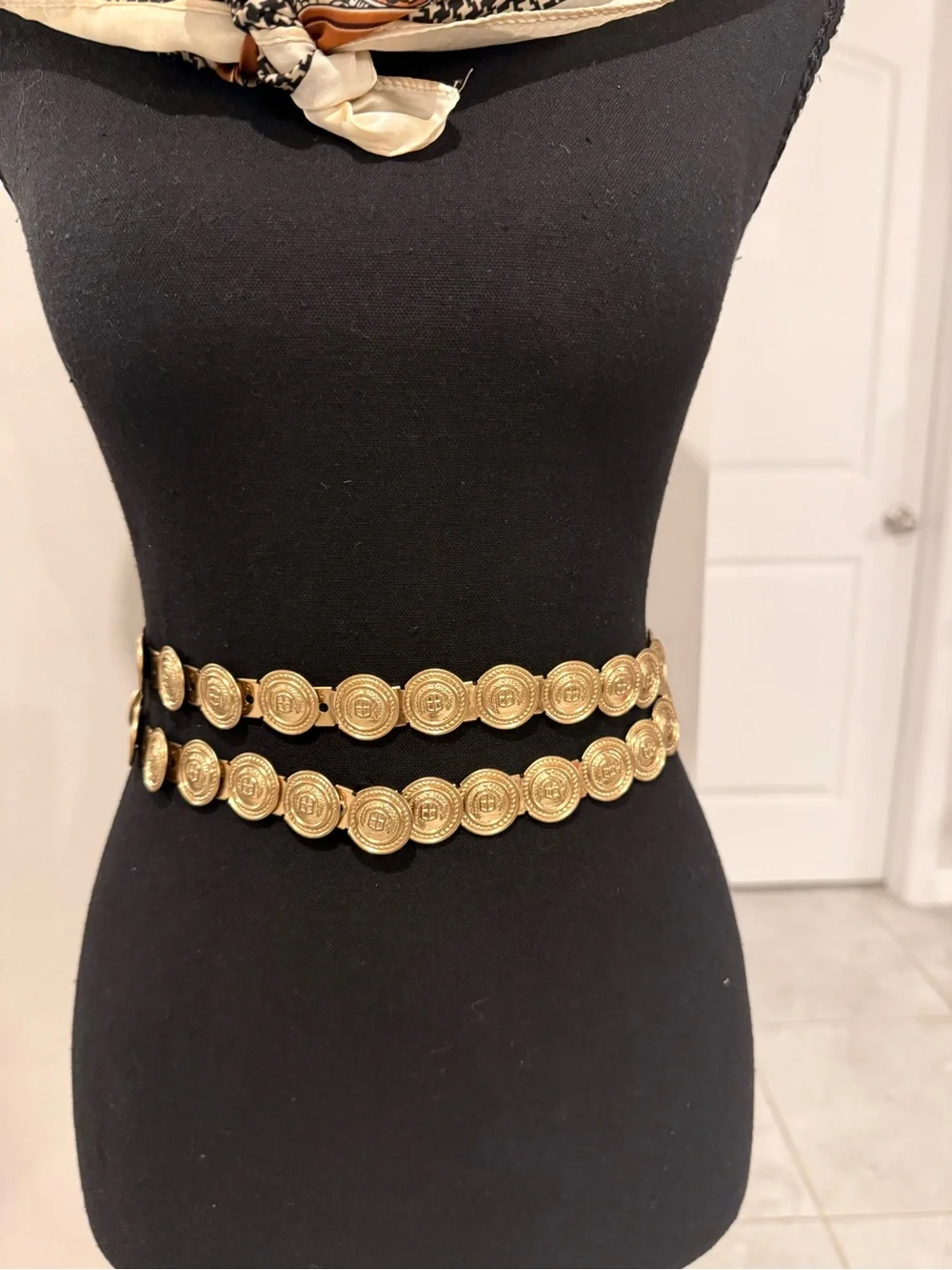 Double Strand Gold Coin-Link Waist Belt
